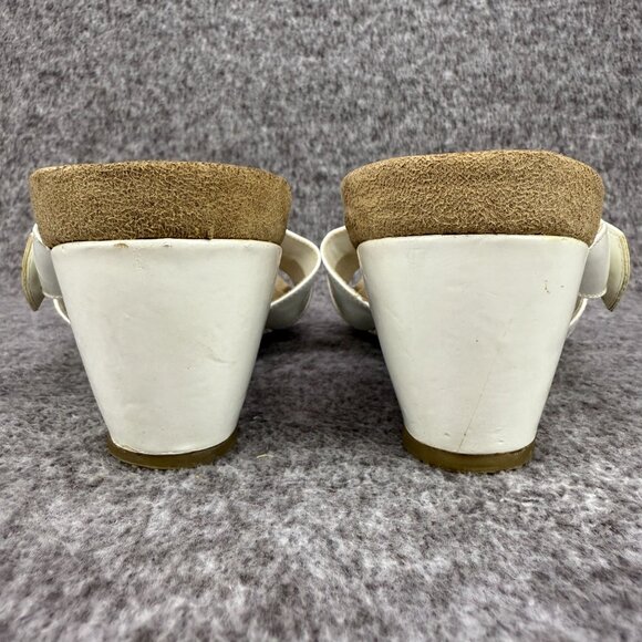 ✅Mossimo Paige Womens 9 White Strappy Thong Wedge Sandals All Man-Made Materials - Picture 9 of 12
